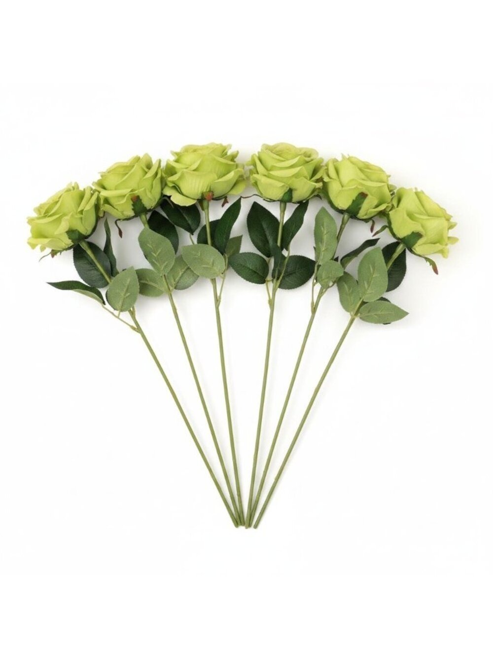 Green Rose Stems Artificial Roses Lime Green Floral Stems Farmhouse 6